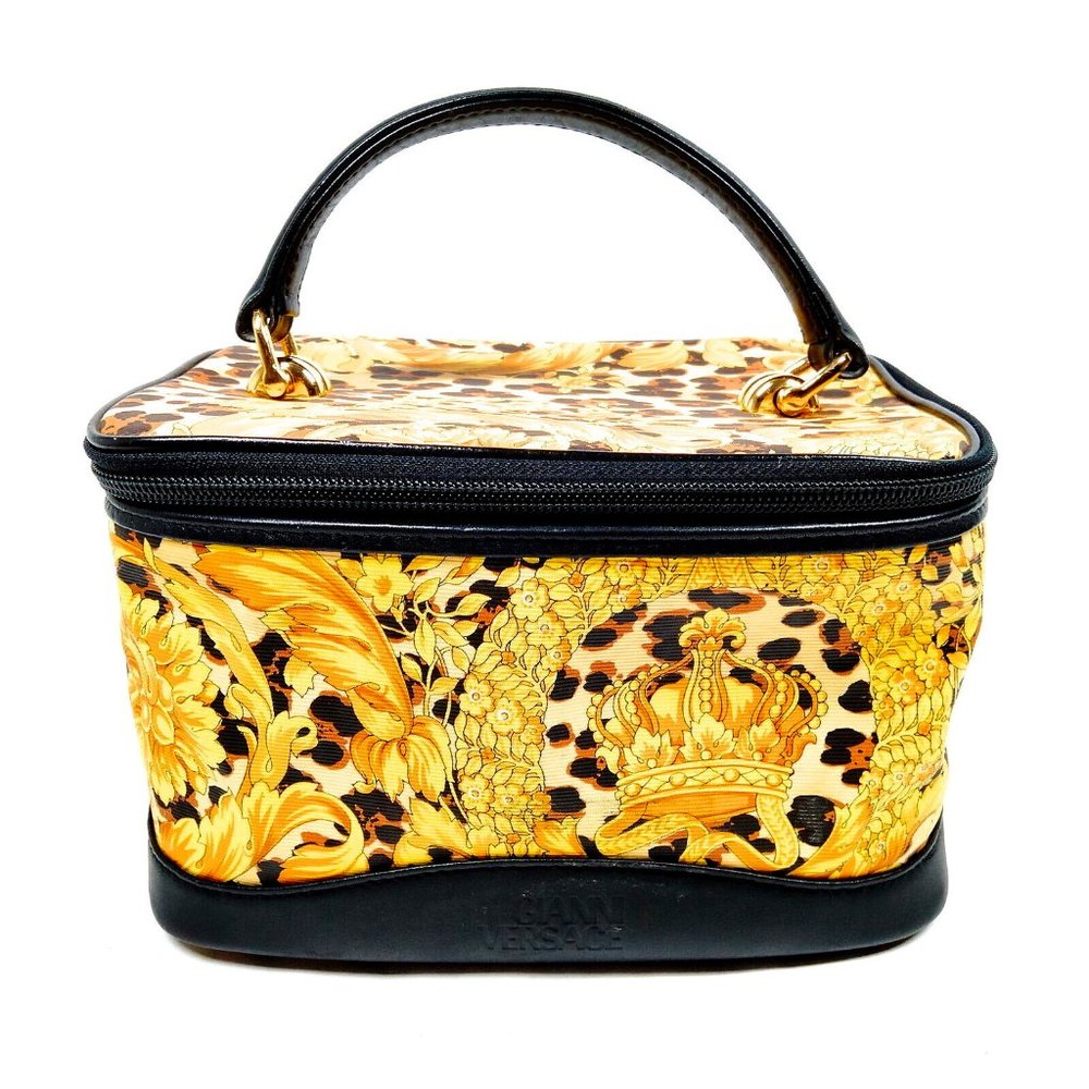 Gianni VERSACE Train Bag Yellow Vintage. PRELOVED RUBBING & CREASING